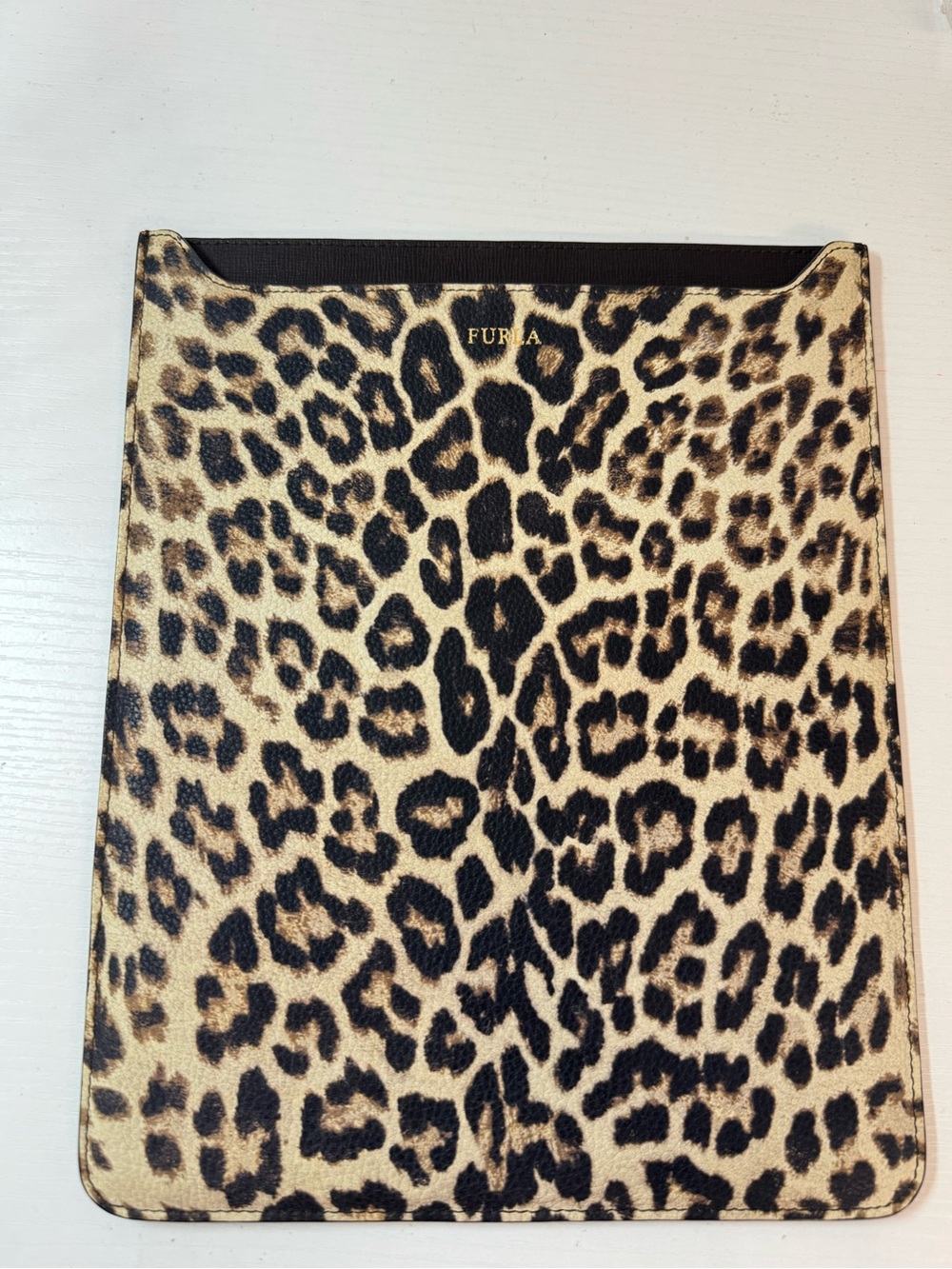 Furla Leopard Print Leather Tablet Sleeve / Pouch 🐆 iPad Case